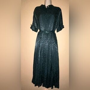 Calvin Klein Dark Green, Elbow Sleeve, Maxi Dress